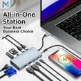 thumbnail image 2 of 12-in-1 Docking Station, Universal Multiport Dock W/ USB-C 3.0 & PD 3.0, C Dongle, Audio Jack, SD/TF, VGA & 2 Ports for Monitors, Latest Specs Supported by Mata1, 2 of 8