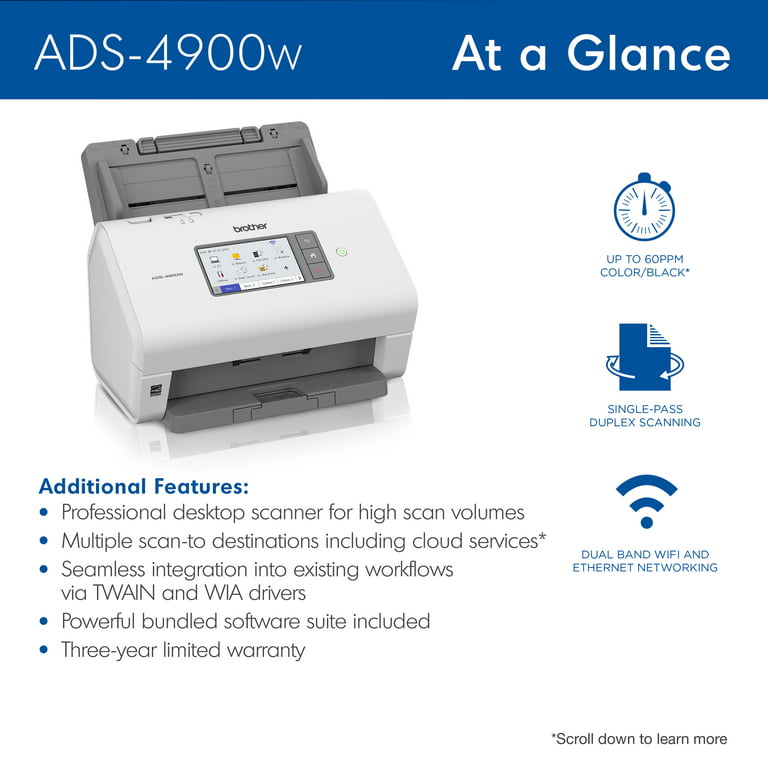 Brother ADS-2700W Wireless Document Scanner – Imaging-Superstore