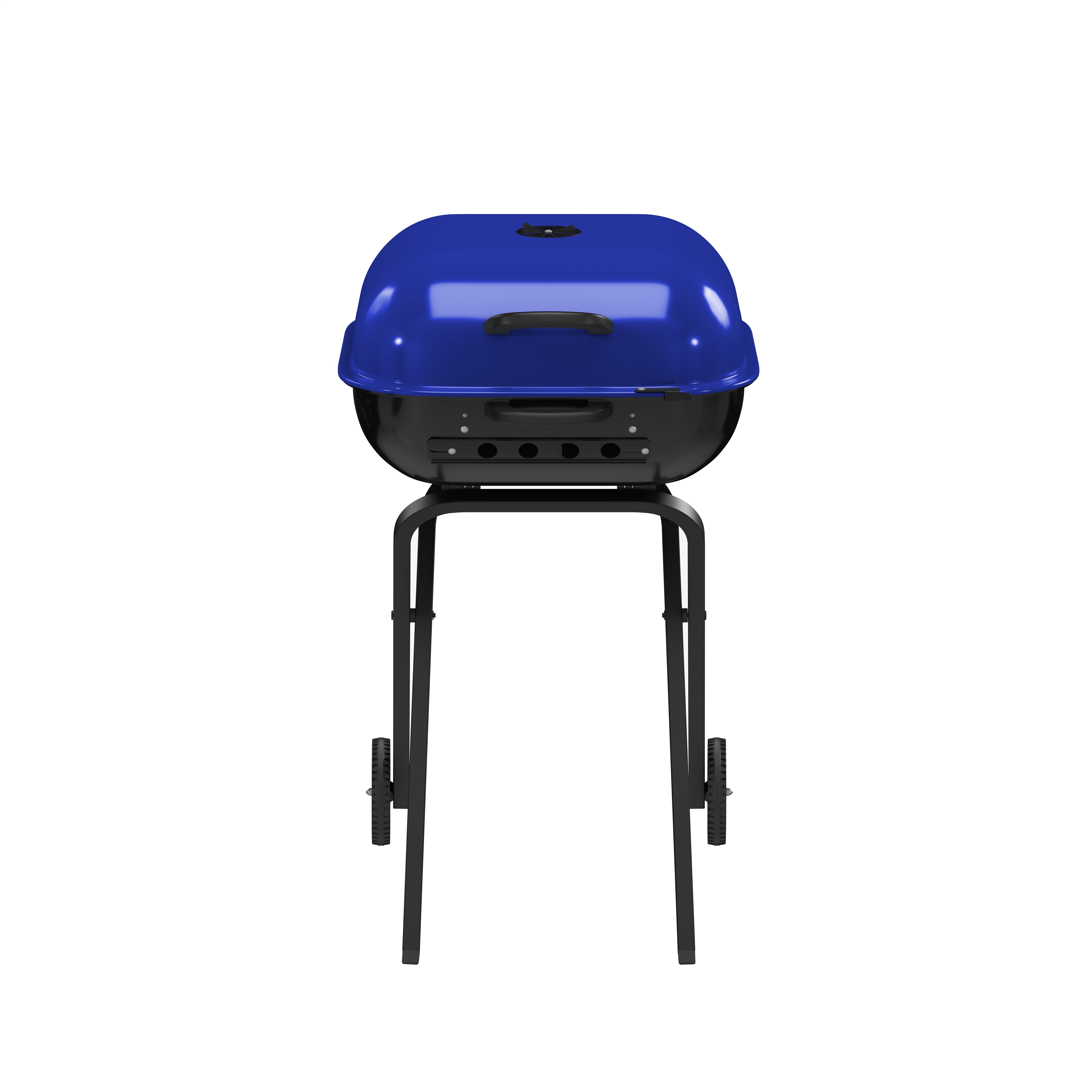Americana Walk-A-Bout Charcoal Grill, Original Square 100% Pre-Assembled Portable Steel, Dark Blue