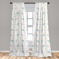 thumbnail image 4 of Ambesonne Elephant Curtains, Kawaii Animal Drawing Art, Pair of 28"x84", Pale Seafoam Pale Tan, 4 of 4