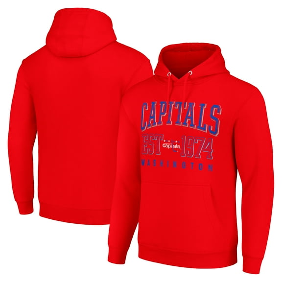 Men's Starter Red Washington Capitals Retro Graphic Pullover Hoodie