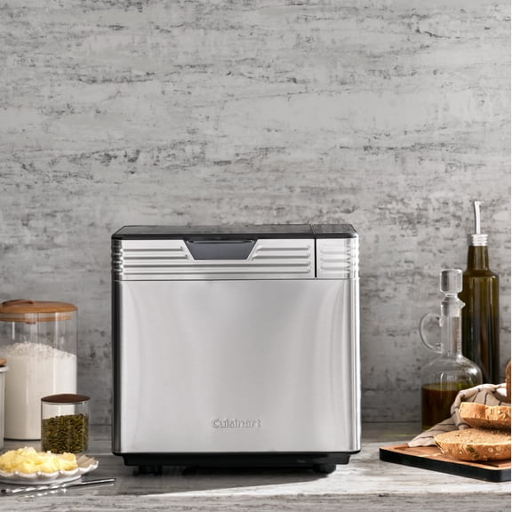 Cuisinart Bread Maker Machine, Stainless Steel Convection Bread Machine with 16 Menu Options, 3 Loaf Sizes Up to 2 Lb., 3 Crust Colors, Includes Measuring Cup, Spoon & Kneading Hook, CBK-210