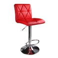 thumbnail image 3 of Leopard Square Back Diagonal Line Adjustable Spin Counter Bar Stool,Set of 2,Red, 3 of 5