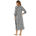 thumbnail image 6 of Zipper Front Robes Women House Coat Half Sleeve Loungewear Long Nightgown with Pockets S-XXL, 6 of 8