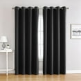 thumbnail image 1 of Black 99% Blackout Curtains 2 Panels for Bedroom Farmhouse Window Treatment Textured Triple Weave Room Darkening with 8 Grommets Top Drapes for Living Room, 52"W X 69"L, 1 of 1