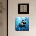 thumbnail image 3 of 14 Inch Wall Clock Battery Operated Square Clock Decorative for Office, Kitchen, Outdoor, Living Room，3D Sharks Painting, 3 of 4