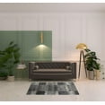 thumbnail image 2 of 4' X 6' Charcoal Silver And Grey Geometric Shag Power Loom Stain Resistant Area Rug, 2 of 4