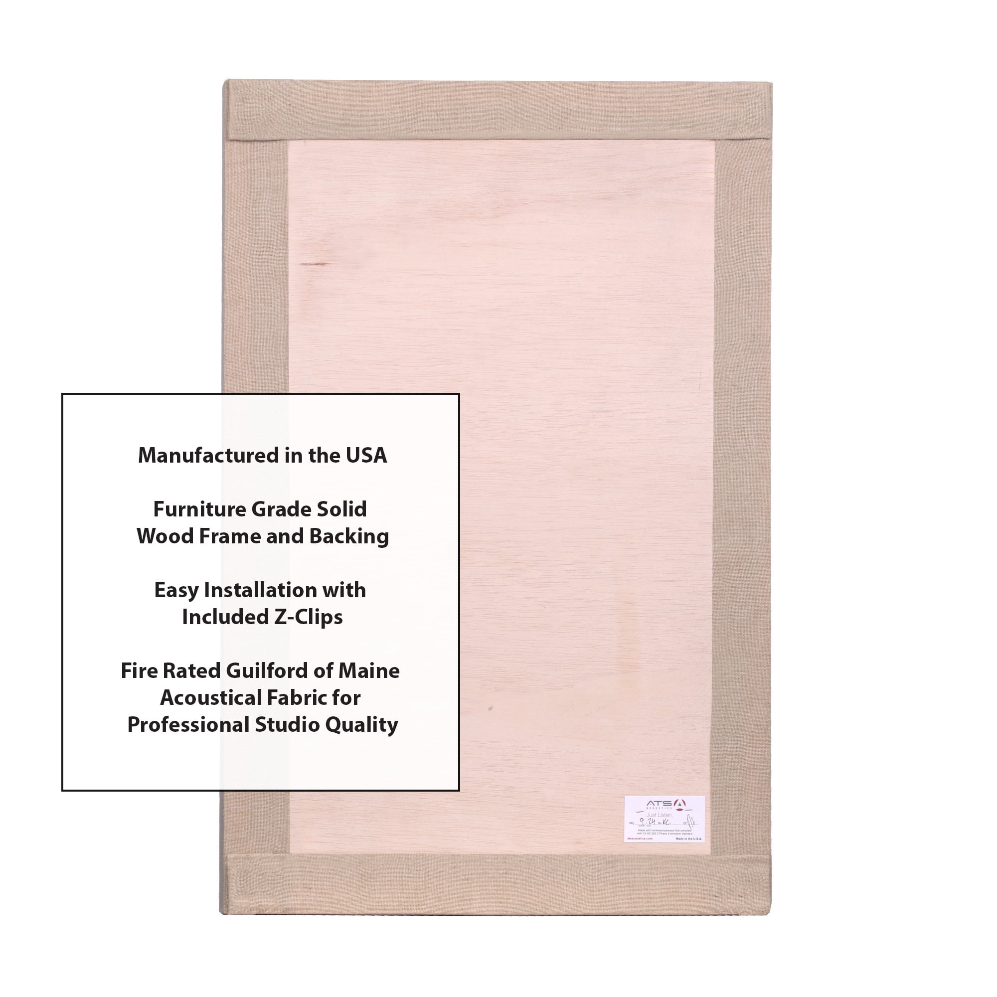 ATS Acoustics Soundproofing Studio Quality Acoustic Panel Fire Rated Square Edge 24x36x2