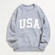 thumbnail image 2 of Gibobby Temperamento Pullover Top Blusa informal de manga larga con cuello redondo y letras impresas para mujer (Gris, XL), 2 of 4