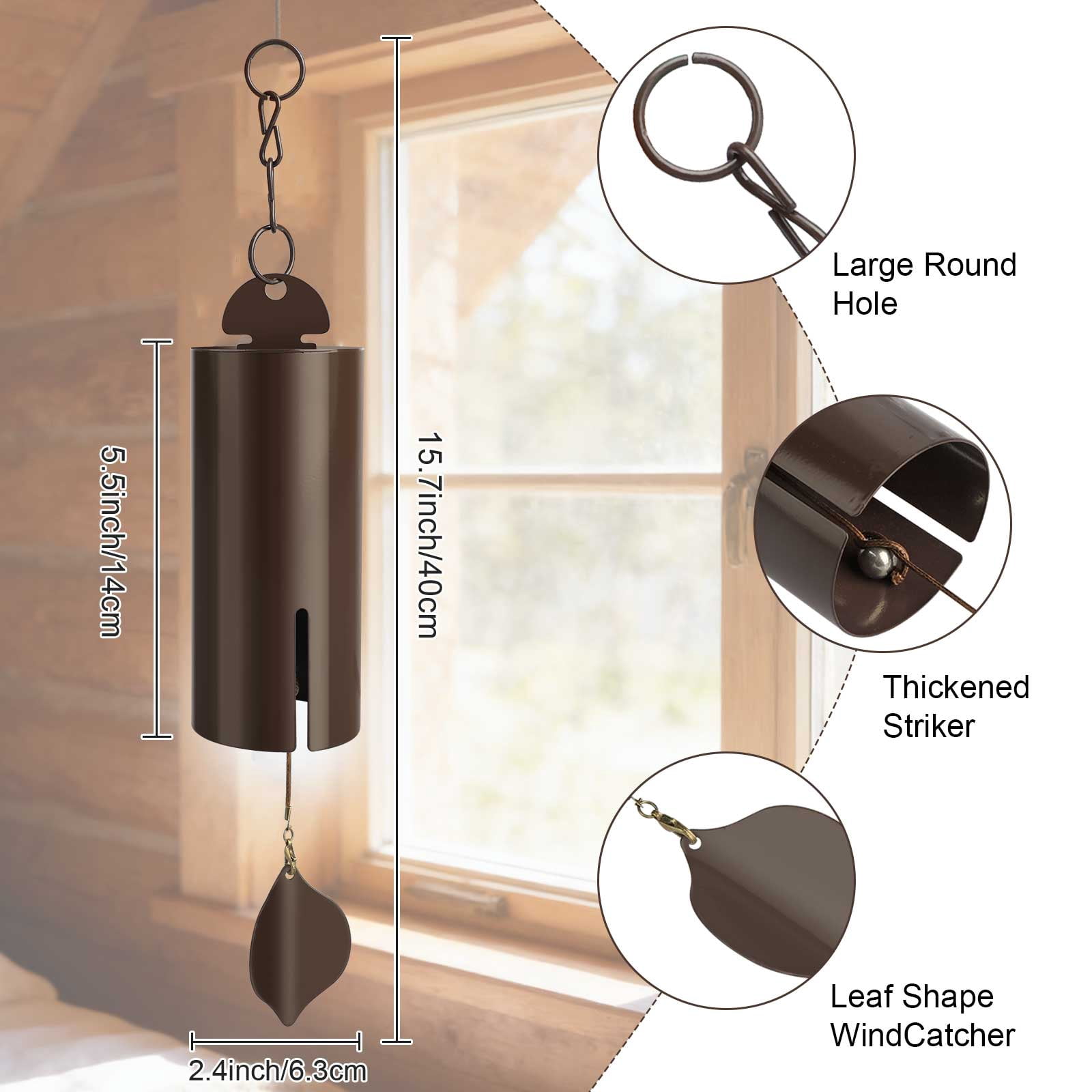 TSV Wind Chimes for Outside, Deep Tone Heroic Windbell, Deep Resonance Serenity Bell, Windchimes Outdoors Decor for Patio Yard Porch Garden