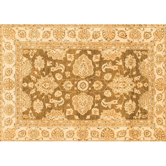 Ahgly Company Indoor Rectangle Oriental Orange Traditional Area Rugs, 8' x 10'