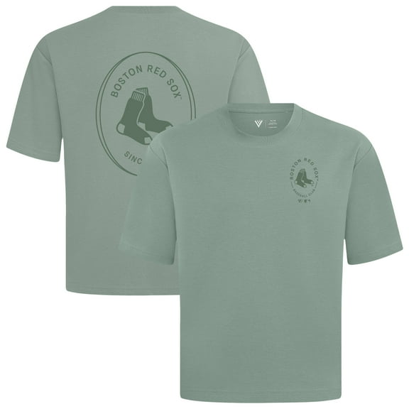 Men's Levelwear Green Boston Red Sox Register Oversized Luxe Signature Knit T-Shirt