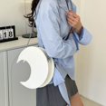 thumbnail image 6 of Vjnyvs Women's White Crescent Moon PU Crossbody Shoulder Bag Chain Sling Handbag Purse, 6 of 7