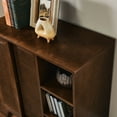 thumbnail image 5 of Mid Century Modern Rattan Sideboard Cabinet, Buffet Cabinet with Adjustable Shelf & Solid Wood Feet & Rattan Cabinet Doors for Entryway, Hallway, Living Room, Kitchen, Walnut, 5 of 7