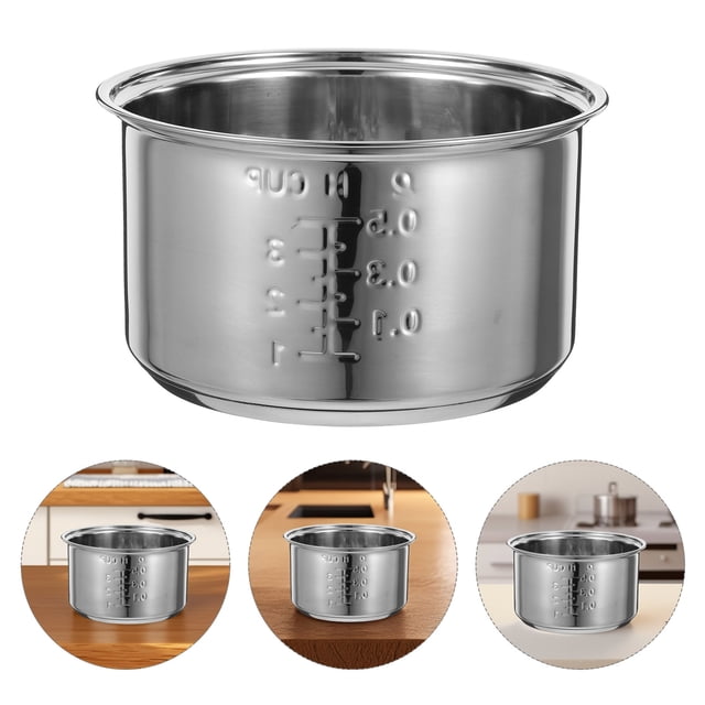 Cuiseur à Riz Universel en Acier Inoxydable Remplacement 1.6 L pour Cuisson au Bouillant et Gruau