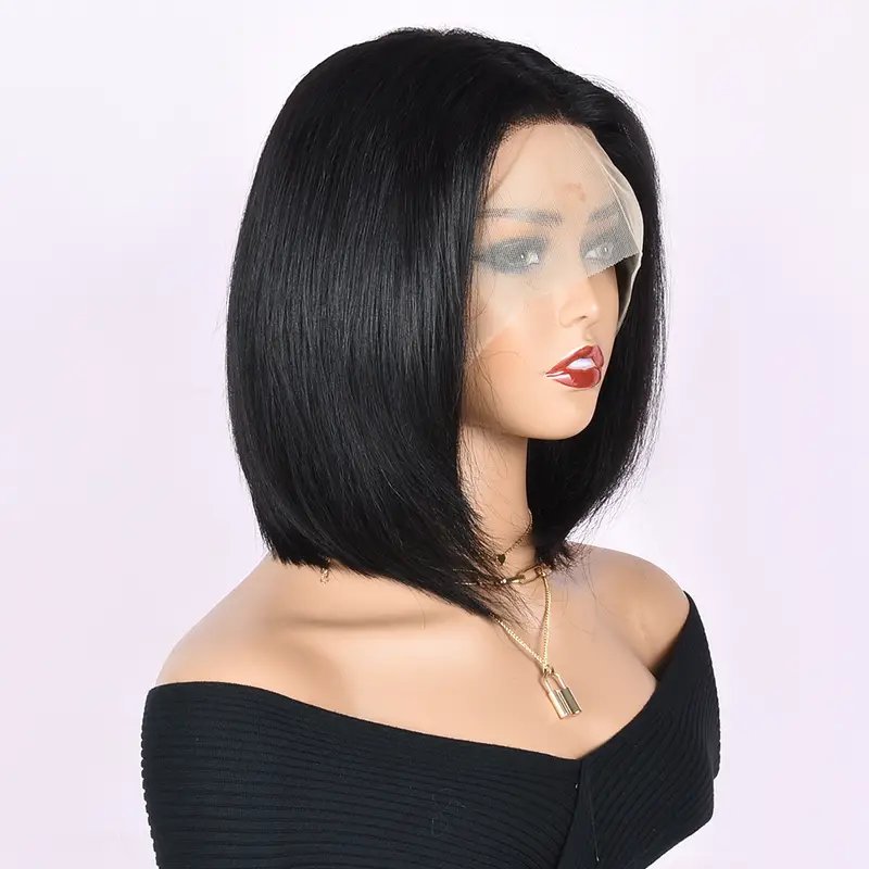 Serie van Giotto Dibondon Stadium T Part Bob Lace Front Human Hair Wigs For Women 8-14 Inch Brazilian  Straight Short Bob 13X5x0.5 T Part Lace Human Hair Wigs Pre Plucked Remy  Hair T Part Bob Wigs -