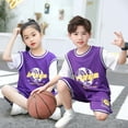 thumbnail image 2 of Toddler Boys Outfit Sets Sets Basketball Letter Print Short Sleeve Top And Mesh Shorts Set Kids Boys Summer Quick Drying Outfit Sets Set，2Piece，6 -7 Years, 2 of 4