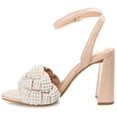 thumbnail image 2 of Journee Womens Dua Pearl Accents Block Heel Sandals, 2 of 8