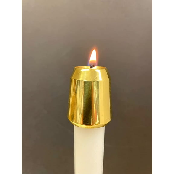 Piece) Single Solid Brass Candle Follower, Candle Topper for 1" Diameter Candle