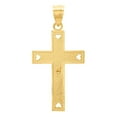 thumbnail image 2 of 14k Gold Mens Two-tone Cross Crucifix Love Hearts Height 32.9mm Religious Pendant Charm Necklace for Men, 2 of 2