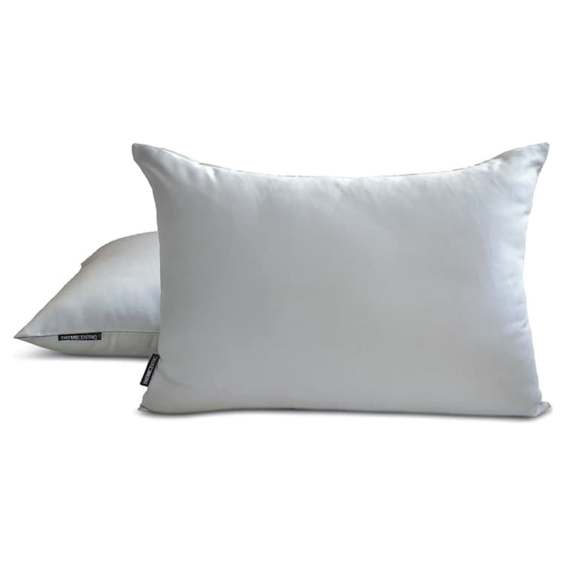 The HomeCentric Luxury Lumbar Pillow Cover Light Gray Pack Of 2, 20"x30" (50x75 cm) Satin Solid Oblong Pillow Cover, Solid Modern Cushion Cover Style - Light Gray Slub Satin