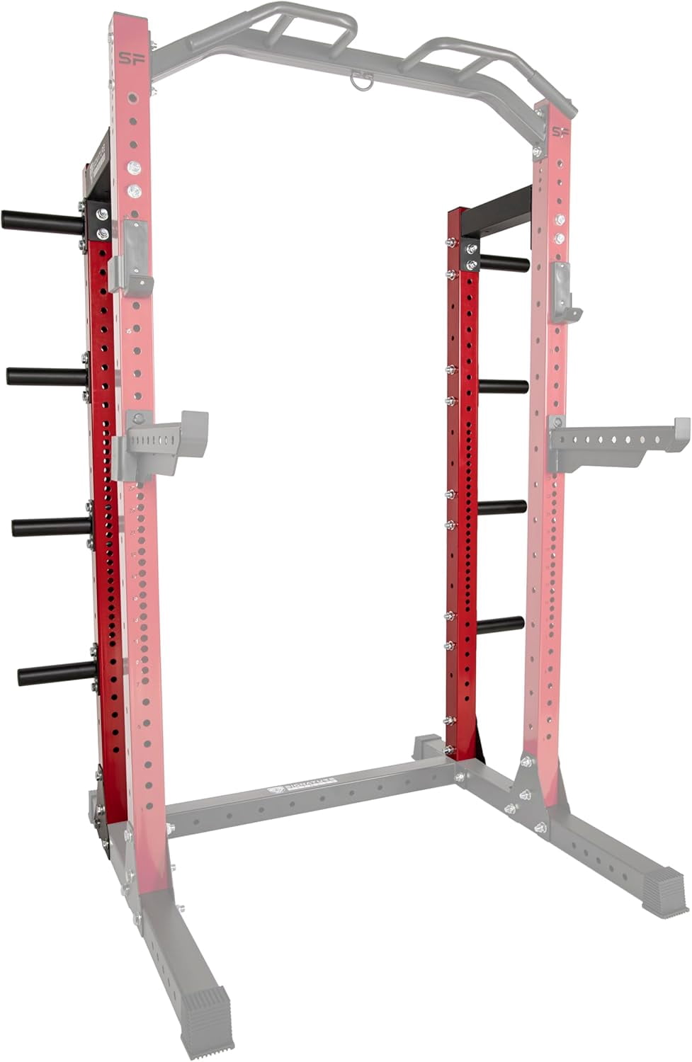 FlexWave HRCK1 Half Rack Conversion Kit, Red & Black, 3x3 Steel Add-On for Wall-Mount Squat Racks