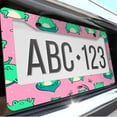 thumbnail image 6 of 1 Pcs Cute Frogs on Pink Background License Plate Frame,License Plate Cover for Car Decorative Parts,Aluminum License Plate Bracket Holder Rust-Proof for US Standard Car, 6 of 8
