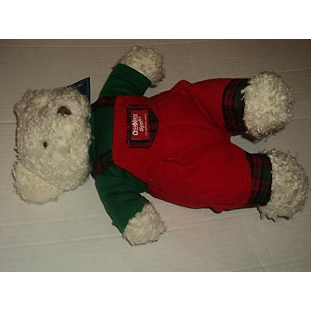 oshkosh b'gosh plush bear in holiday color overalls - Walmart.com - Walmart.com