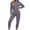 Dark Gray, variant on 2 Piece Women's Tracksuit Crewneck Long Sleeve Cropped Tops Elastic Waist Jogger Pants Fall Workout Running Sets S-3XL
