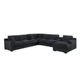 thumbnail image 3 of Pemberly Row Dark Gray Fabric Sectional Chaise Cupholders Charging Ports, 3 of 13