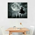 thumbnail image 2 of FUMJ Witch Moon Cemetery Decorative Wall Art Canvas 20x16 in / 16x12 in Halloween Living Room Bedroom Home Office Wall Decor 20x16in, 2 of 6
