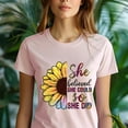 thumbnail image 5 of She Believed She Could So She Did T-Shirt | Colorful Inspirational Sunflower Tee, Gold, Size XL, 5 of 6