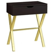 HomeRoots Cappuccino & Gold Metal Accent Table, 12 x 18.25 x 22.25 in.