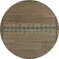 thumbnail image 1 of Ahgly Company Machine Washable Indoor Round Abstract Dark Almond Brown Area Rugs, 7' Round, 1 of 7