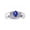 Blue Star Sapphire, variant on Sterling Silver Classic 6X4MM Oval Amethyst & Diamond Ring - Birthstone Jewelry for Men -Size 8