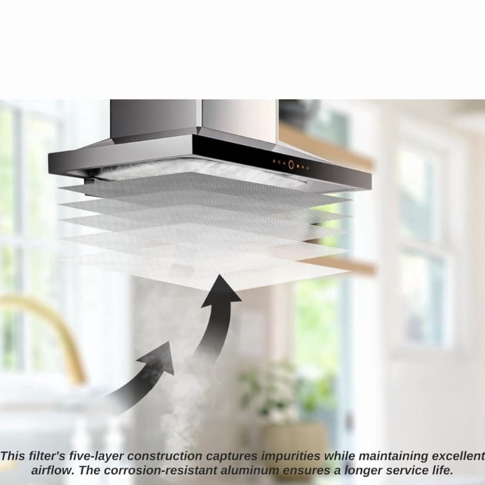 Pack of 2 High Efficiency Metal Range Hood Filter Kitchen Absorber Filter Metal Texture Suitable for Various Models