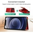 thumbnail image 2 of Case for iPhone 12/iPhone 12 Pro 6.1 inch, PU Leather Zipper Wallet Case with Card Holder Slots with Crossbody Wrist Strap Kickstand Magnetic Clasp Bumper Flip Case Cover - Red, 2 of 15