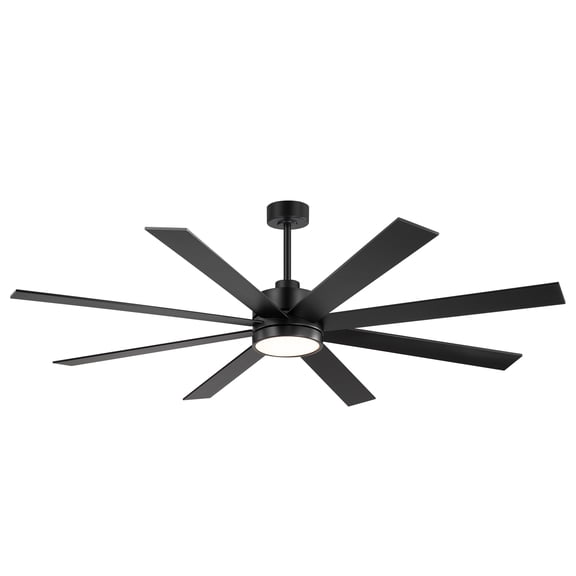 ALKAFY 72-inch Ceiling Fan for Large Room - with Remote, 8 Plywood Blades, 6-Speed DC Motor, Industrial Style