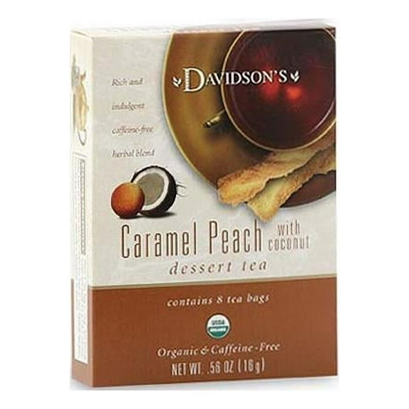 Davidson Organic Tea 2093 Caramel Peach Wcoconut Tea- Box of 8