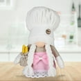 thumbnail image 4 of 3pcs Chef Rudolph Doll Button Hat Chef Gnome Handmade Plush Chef Dolls Christmas Birthday Holiday Tree Top Desktop Shelf Tray Ornament, 4 of 7