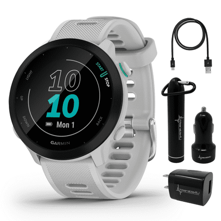 Garmin Forerunner 55 GPS Running Watch with Daily Suggested Workouts with Wearable4U Bundle