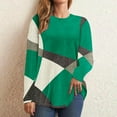 thumbnail image 2 of FAIWAD Women's Long Sleeve Tunic Tops Round Neck Color Block Plus Size Comfy Pullover Tops, 2 of 5