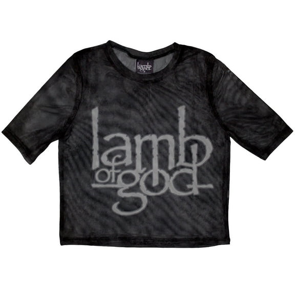Lamb Of God Women's Long Sleeved Crop Top Logo (Mesh)