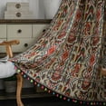 thumbnail image 2 of Nvzi Home Curtains for Bedroom Living Room,Semi-Blackout Country Cotton and linen Vintage Chic Tassels Hollow Window Treatment Rod Pocket Drape（2 Panel，70.8*59in,A71）, 2 of 5