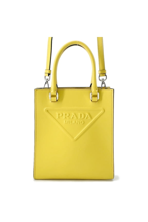 Pre-Owned Prada Triangle Leather Handbag 1BA333 PRADA 2-way
