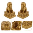 thumbnail image 5 of 2 piezas Figuras de león adornos de animales de resina de escritorio animales salvajes decoración estatuas de león, 5 of 5