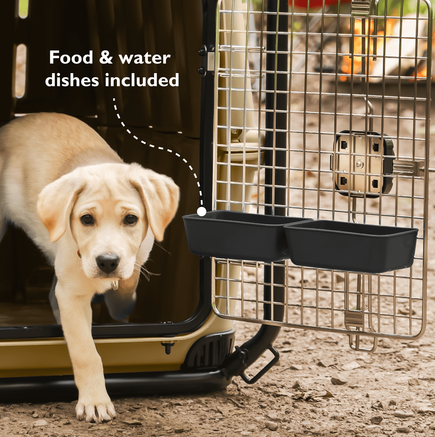 Mammoth Guardian Strong and Durable 36 inch Plastic Dog Kennel, Tan