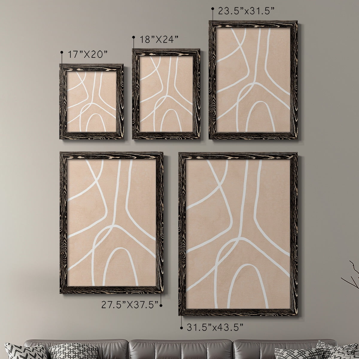 Clean Contour III - Premium Framed Canvas 2 Piece Set - Ready to Hang