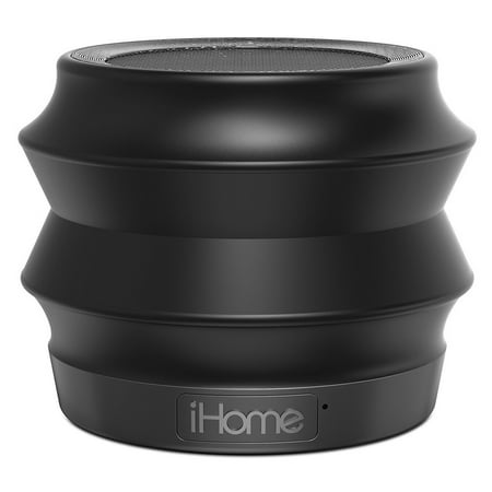 iHome Portable Collapsible Rechargeable Bluetooth Wireless Speaker with Speakerphone  - Featuring Melody, Voice Powered Music Assistant, Black (New Open