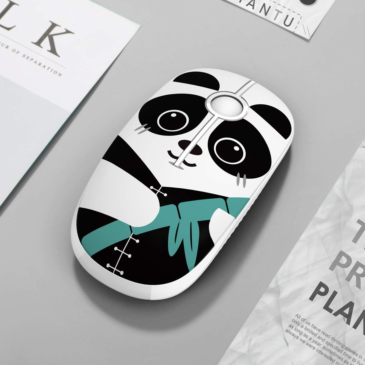 2 4g Cute Panda Pattern Slim Wireless Mouse With Nano Receiver Less Noise Portable Mobile Optical Mice For Notebook Pc Laptop Computer Ms001 Panda Walmart Com